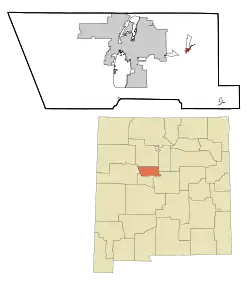 Location of Tijeras, New Mexico