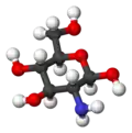 Ball and stick model of glucosamine ((2R,6R)-6-meth,-2-ol)