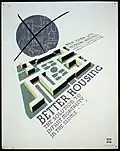 (1936-1938) Poster encouraging support for better housing infrastructure to prevent infant mortality in low-income areas