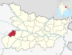 Location of Buxar district in Bihar