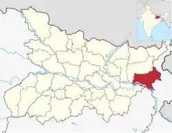 Location of Katihar district in Bihar