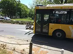 A bike bus with a bicycle carrier.