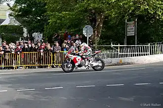 Brandon Cretu on Bimota BB3 at the 2015 Senior TT
