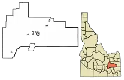 Location of Atomic City in Bingham County, Idaho.