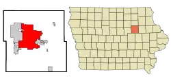 Location within Black Hawk County and Iowa