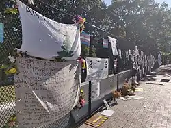USA 2020, the fence erected around Lafayette Square following the clearing of the park for a Trump photo op