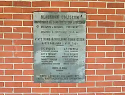 Blackham Coliseum Renovation Plaque