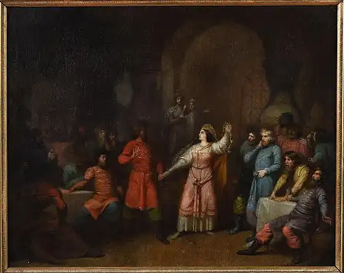 Sophia of Lithuania at Vasily II of Moscow's Wedding, 1861, oil on canvas, 62,5 by 77,5 cm; Museum of the Academy of Arts&nbsp;[ru], St. Petersburg