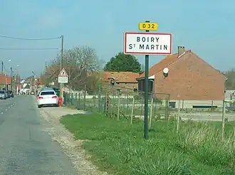 The road into Boiry-Saint-Martin
