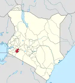 Location of Bomet County in Kenya