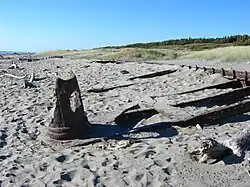 Remains of the Hydrabad on Waitārere Beach