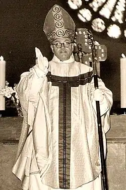 Bonifatius Becker after his Consecration as Abbot in 1956