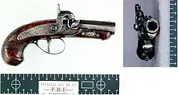 John Wilkes Booth's single-shot caplock derringer used to assassinate Abraham Lincoln