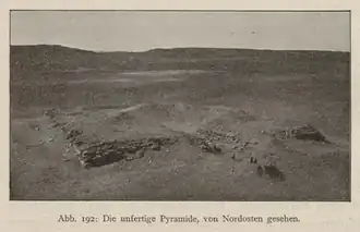 Photograph of an unfinished pyramid