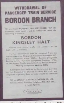British Rail closure notice (1957)