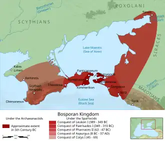 Bosporan Kingdom from 5th century BCE to 1st century CE