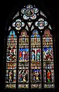 Large stained glass window in the Chapel of the Holy Blood