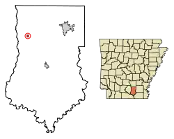 Location of Banks in Bradley County, Arkansas.