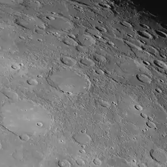 View from MESSENGER's second flyby in October 2008, with Bramante near center