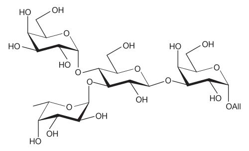 Allyl α-L-fucopyranosyl-(1→3)-[α-D-galactopyranosyl-(1→4)]-α-D-glucopyranosyl-(1→3)-α-D-galactopyranoside