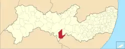 Location of Tacaratu in Pernambuco