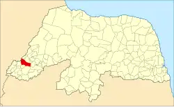 Location in the state of Rio Grande do Norte