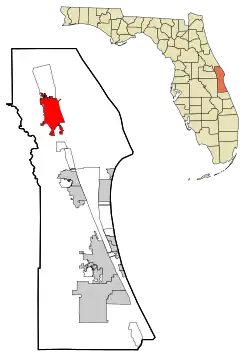 Location in Brevard County and the U.S. state of Florida