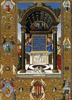 Breviary of Matthias Corvin, frontispiece, Vatican Apostolic Library, fo 7 vo.