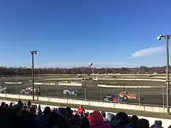 Modified heat race at Bridgeport Speedway in 2018, before track was reconfigured from 5/8-mile oval to 3/8-mile oval