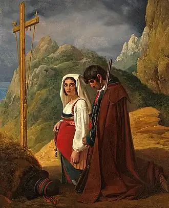 Brigand and His Wife in Prayer by Léopold Robert