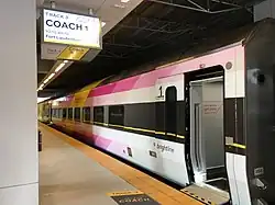 Brightline train at the station