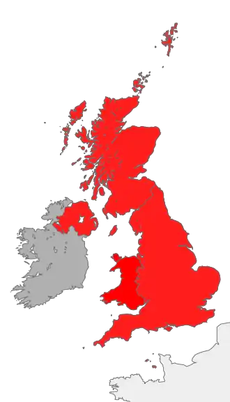 A map of the British Islands
