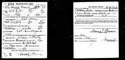 Harold J. Mann (Brooks Benedict) Army Registration Card 1917