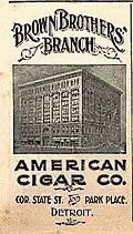 Brown Brothers' Branch American Cigar Co. newspaper advertisement