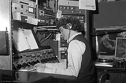 A man in a radio studio