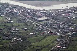 Aerial view of Palanan after Super Typhoon Megi (PAGASA name:Juan)