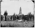 Bull Run, Va. Dedication of the battle monument; Judge Abram B. Olin of the District of Columbia Supreme Court, who delivered the address, stands by the rail.