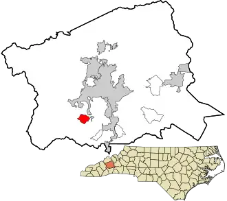 Location in Buncombe County and the state of North Carolina