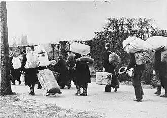 Refugees moving westwards in 1945