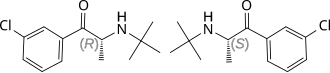 Skeletal formula of bupropion