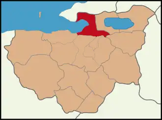 Map showing Gemlik District in Bursa Province