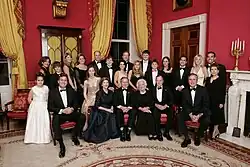 The George W. Bush family in the Red Room, 2005.