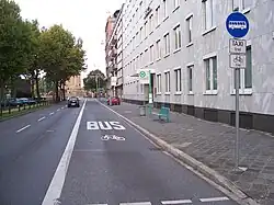 Bus lane in Mannheim, Germany