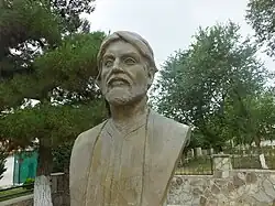 Picture of Falaki Shirvani's bust in Museum of History and Ethnography in Shamakhi