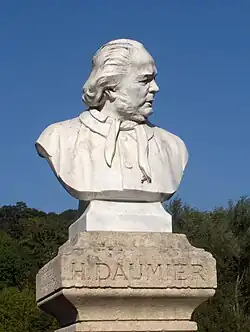 Bust of Daumier in Valmondois, France, by the French sculptor Adolphe Victor Geoffroy-Dechaume