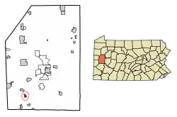 Location of Callery in Butler County, Pennsylvania.
