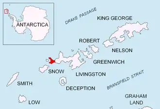 Location of Byers Peninsula, Livingston Island in the South Shetland Islands