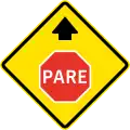 PO-13 Stop sign ahead
