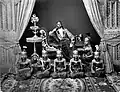 Prince of Mangkunegaran with srimpi dancers in 1885