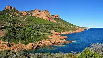 The famous Corniche d'Or road starts from Agay.